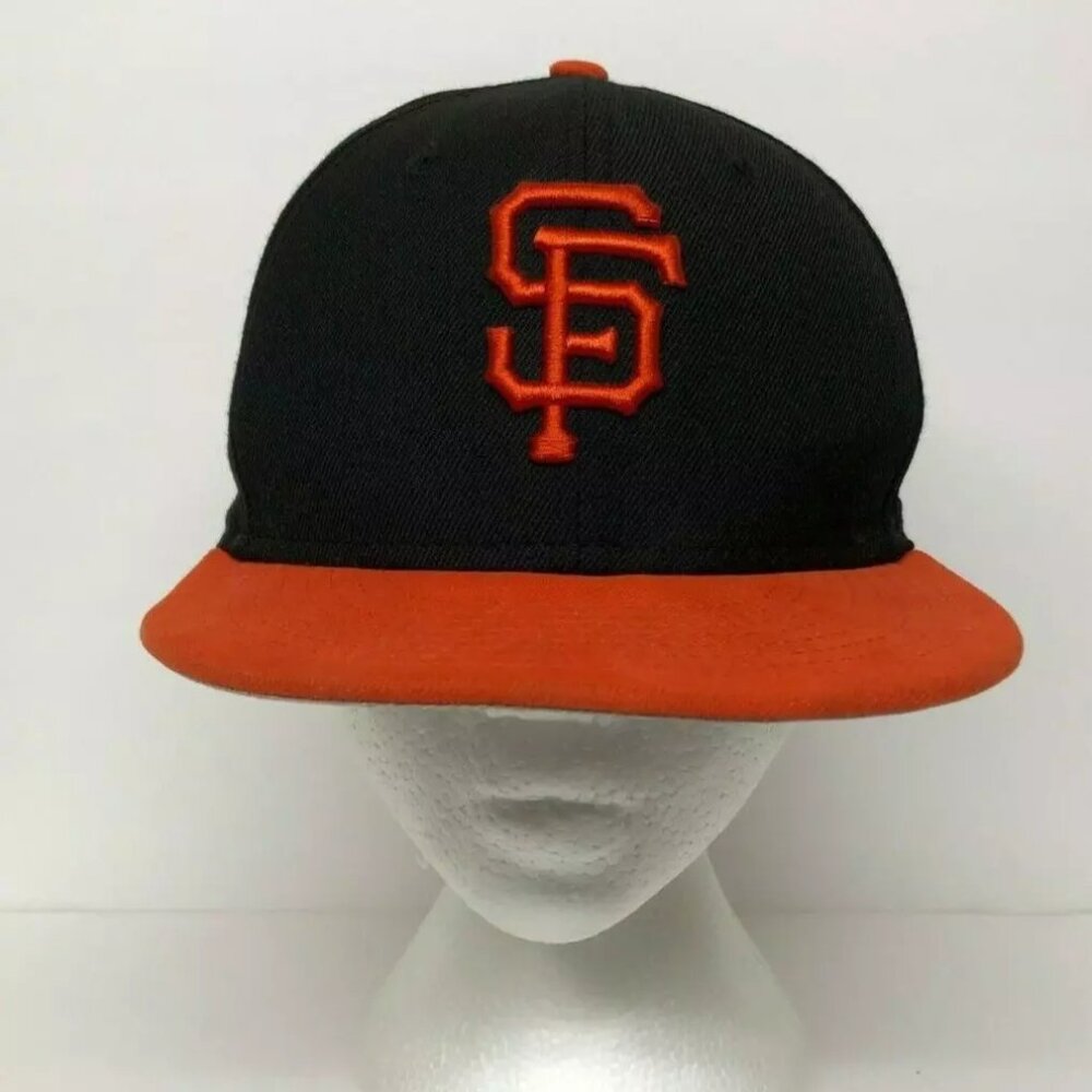 New Era San Francisco Giants Hat Cap Snapback Black Orange MLB Baseball - Defect